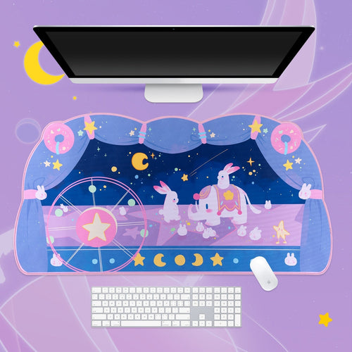 Bunny Circus Moon Extra Large Desk Mouse Pad