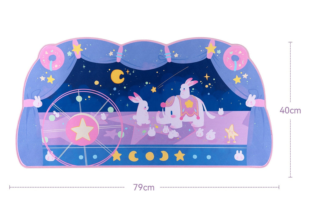 Bunny Circus Moon Extra Large Desk Mouse Pad
