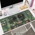 Lofi Cozy Space Green Large Gaming Desk Mat Mousepad S-XXL